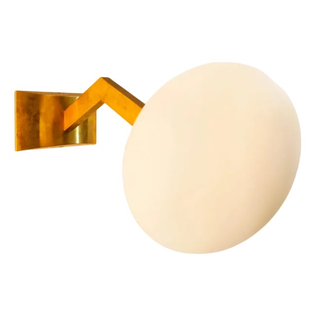 Brass Wall Light with Oval Glass For Sale