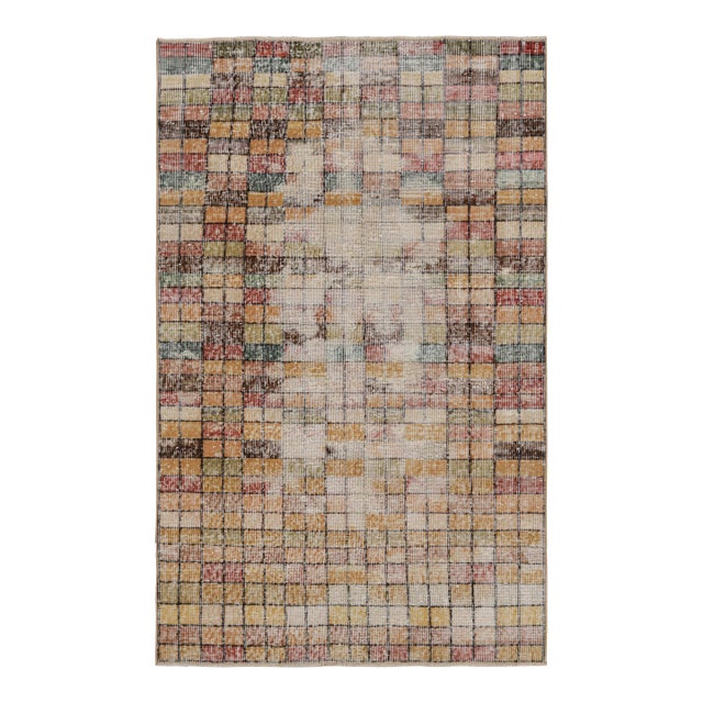 Vintage Zeki Müren Runner Rug, With Geometric Patterns, From Rug & Kilim For Sale