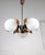 Metal Vintage Italian Copper and Opaline Glass Chandelier For Sale - Image 7 of 18