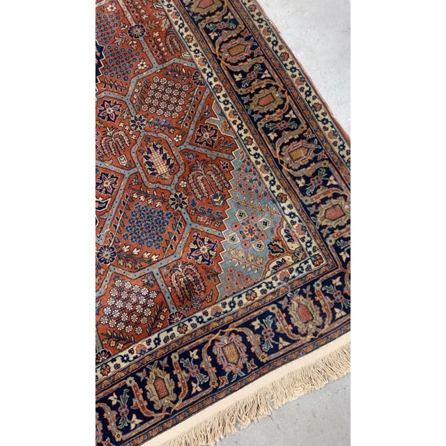 Textile 1920s, Handmade Antique Persian Jozan Rug 4.6' X 6.11' For Sale - Image 7 of 8