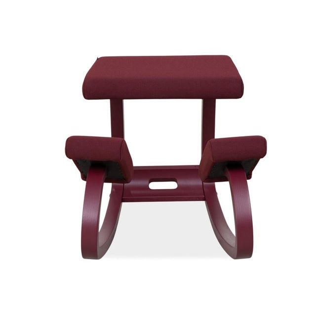 Variable Monochrome Wooden Kneeling Chair in Violet Plum Fabric by Peter Opsvik for Varier For Sale - Image 11 of 12