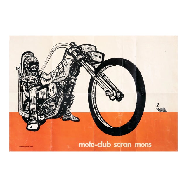 1970 Original French Motorcycle Racing Poster, Moto-Club Scran For Sale