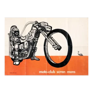 1970 Original French Motorcycle Racing Poster, Moto-Club Scran