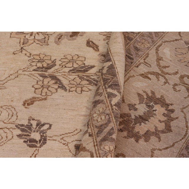 Tan 1990s Classic Ziegler Ivory Tan Hand-Knotted Wool Rug - 10'2'' X 13'11'' For Sale - Image 8 of 8