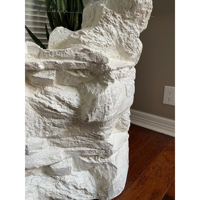 Vintage Postmodern Sirmos Plaster Faux Rock Console Table For Sale - Image 9 of 10