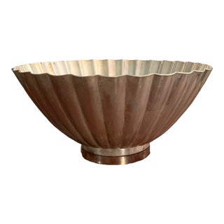 Mid 20th Century Reed & Barton Silver Scalloped Centerpiece Bowl For Sale