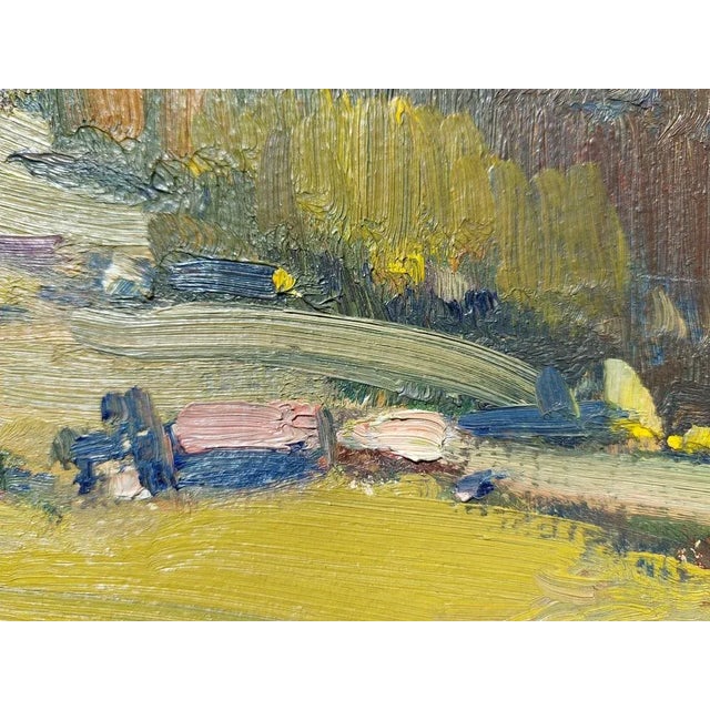 Janis Lauva, Mountain Landscape with a Village, 1980, Oil on Cardboard For Sale - Image 11 of 13