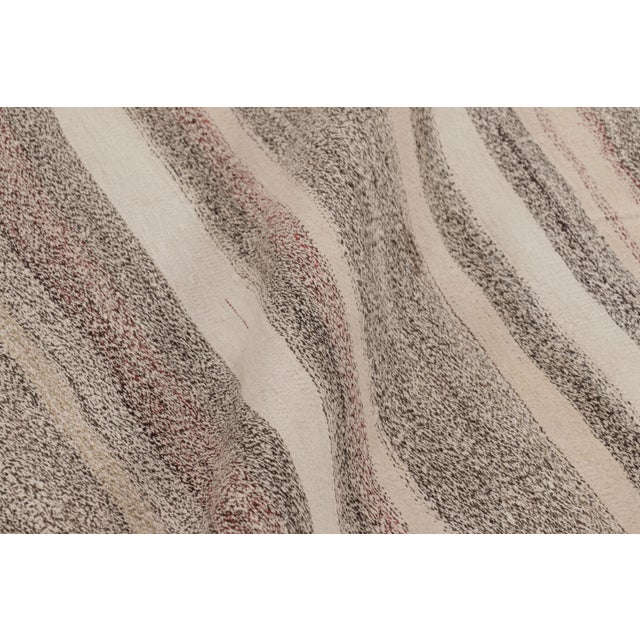 Textile Vintage Persian Kilim Runner in Muted Neutral Stripes - Rug & Kilim For Sale - Image 7 of 8