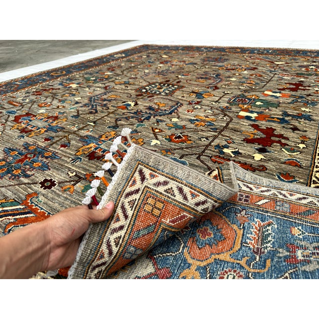 Grey Khotan Hand-Knotted Wool Rug - 9'6" X 8'0" For Sale - Image 13 of 13