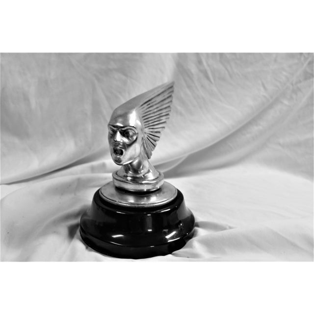 Art Deco Lady Face (Victory) Silvered Bronze in the Manner of Lalique For Sale - Image 16 of 18
