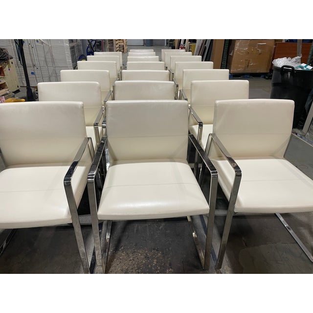 Animal Skin Celon White Leather Arm Chair by Bernhardt Design Lievore Altherr Molina For Sale - Image 7 of 11