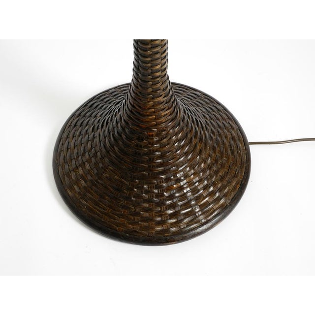 Pop Art Tulip Floor Lamp with Dark Brown Wicker Frame and Acrylic Glass Shade, 1970s For Sale - Image 14 of 18