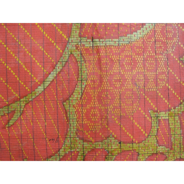 Antique Textile Design Gouache on Paper For Sale - Image 6 of 12