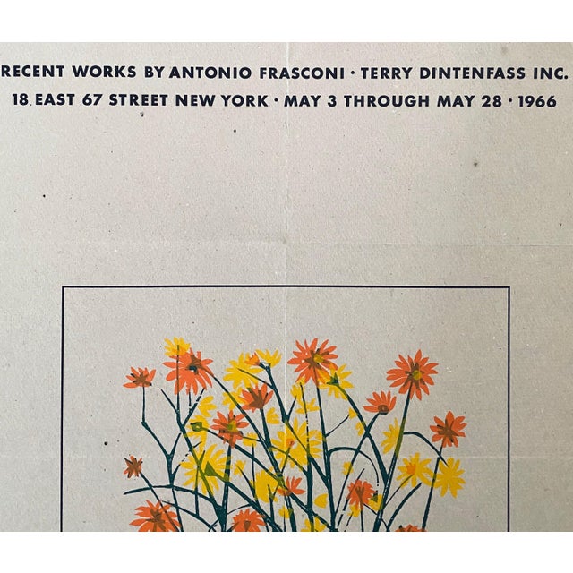 Antonio Frasconi, 1966 Vintage Lithograph Poster Antonio Frasconi Terry Dintenfass Gallery NYC, 1966 For Sale - Image 4 of 6