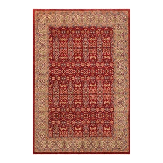 1980s Shabby Chic Ziegler Jane Red Green Hand-Knotted Wool Rug - 9'0'' X 12'0'' For Sale