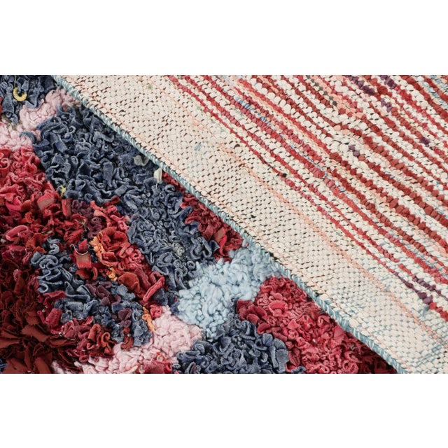 Textile Vintage Moroccan Rug, Red With Tribal Geometric Patterns - Rug & Kilim For Sale - Image 7 of 7