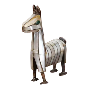 1950s Llama Figurine Sterling Silver and Mother of Pearl