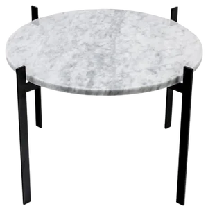 White Carrara Marble Single Deck Table by OxDenmarq