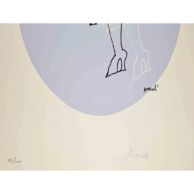 Grey Oval is a lithograph realized by Marcello Avenali between the 1960s and 1970s. It is a composition with female legs...