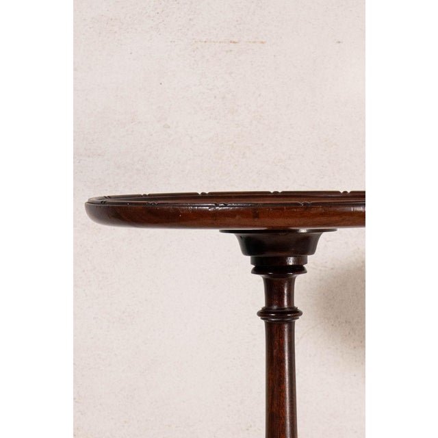 English English Mahogany Wine Table With Line + Dot Rim (C. 1930s) For Sale - Image 3 of 6