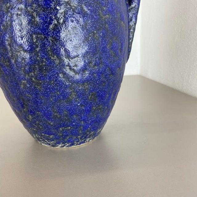Fat Lava Blue Floor Vase from Scheurich, Germany Wgp, 1970s For Sale - Image 9 of 18