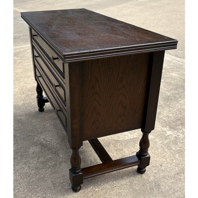 Nice dark wood English chest of drawers, console table or wash stand