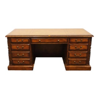 Hooker Furniture Seven Seas Collection Burled Walnut Contemporary Traditional 72" Executive Desk For Sale