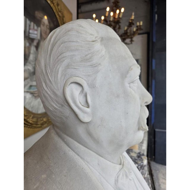 19th Century White Marble Bust of a Man For Sale - Image 4 of 7