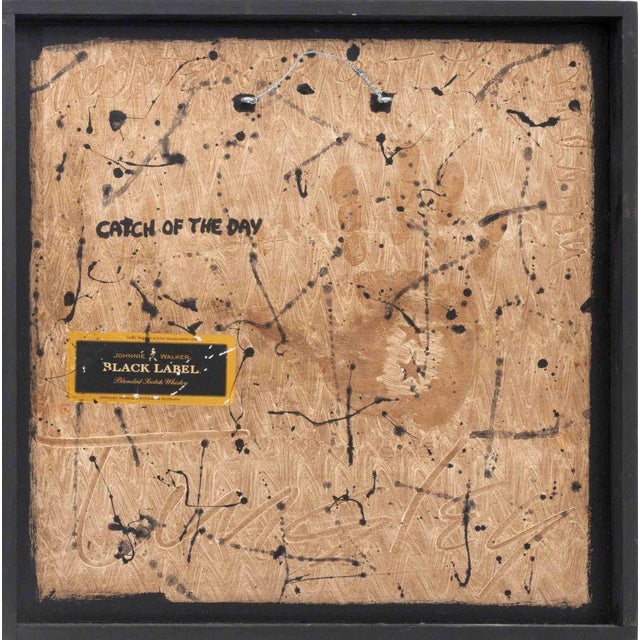 Tan David Tinsley "Catch of the Day" Folk Art Oil on Panel For Sale - Image 8 of 10