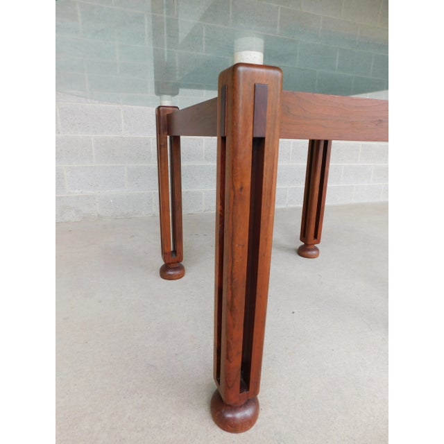 Custom Designer Teak Mid-Century Modern Style Dining Table 64"w For Sale - Image 4 of 10