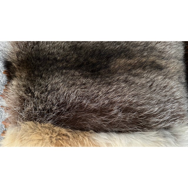Late 20th Century Late 20th Century Fox and Coyote Fur Throw Pillows With Leather Fringe For Sale - Image 5 of 9