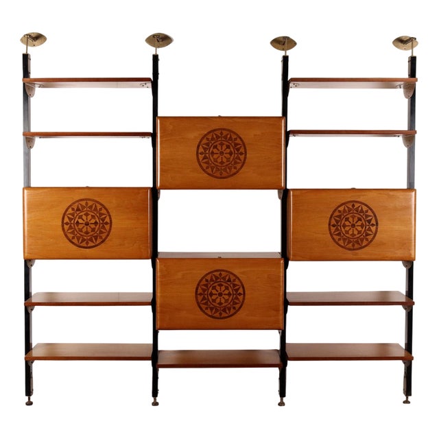 Vintage Three-Bay Bookcase, 1960s For Sale