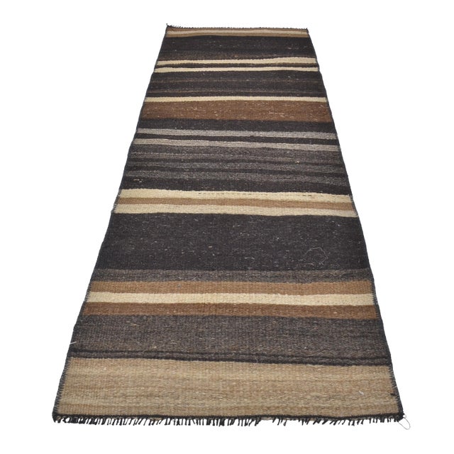 1960s Decorative Anatolian Kurdish Stripe Kilim Rug For Sale
