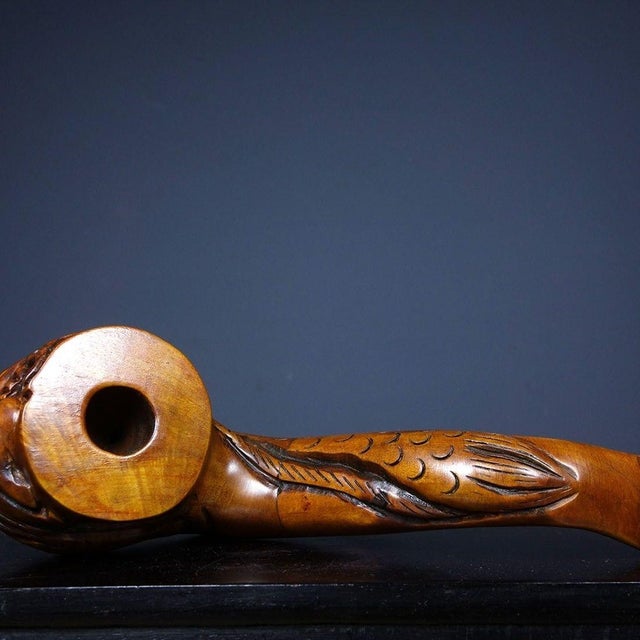 Late 19th Century Carved Rosewood Tobacco Pipe With Dragon Motif, 330g For Sale - Image 9 of 9