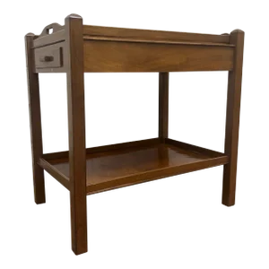 Vintage Chippendale Style Tray Top Nightstand Bedside Table Side Table Tea Table