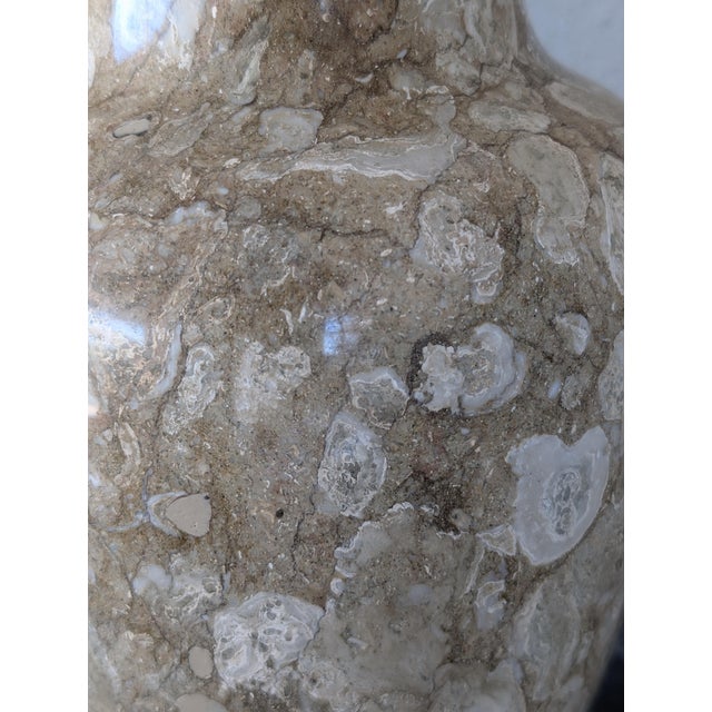 Mid-Century Modern Vintage Marble Coral Stone Vase For Sale - Image 3 of 5
