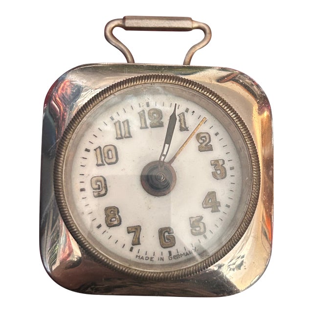 Vintage German Mechanical Travel Alarm Clock For Sale