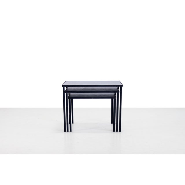 1960s Vintage Slate Nesting Tables by by Floris Fiedeldij for Artimeta, 1960s, Set of 3 For Sale - Image 5 of 5