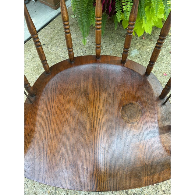 Set of Six S. Bent & Brothers Windsor Captain’s Chairs For Sale In Pittsburgh - Image 6 of 12