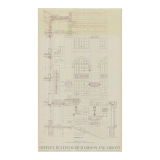 Unknown 'Administration Building, The American College for Girls' Modernism Yellow,Gray Offset Lithograph For Sale