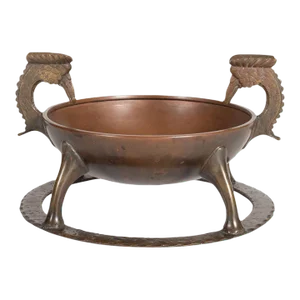 Sculptural Bronze Ashtray by Oscar Bach