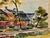 Rustic Henry Emil Salloch Original Watercolor on Paper Farm House During Autumn, 1941. For Sale - Image 3 of 7