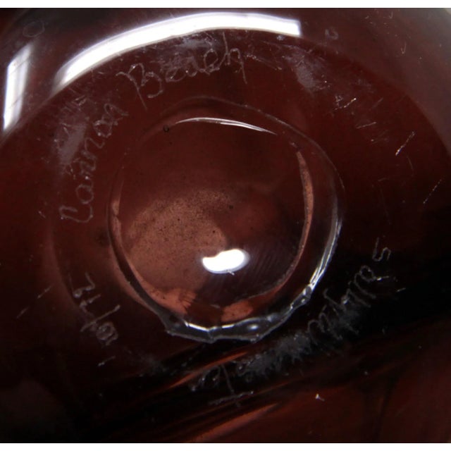 Purple 1972 Hand Blown Amethyst Art Glass Orb Vase For Sale - Image 8 of 11