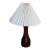1960s Teak Beige Table Lamp With Pleated Shade Accent Lighting Danish Mid-Century Modern For Sale