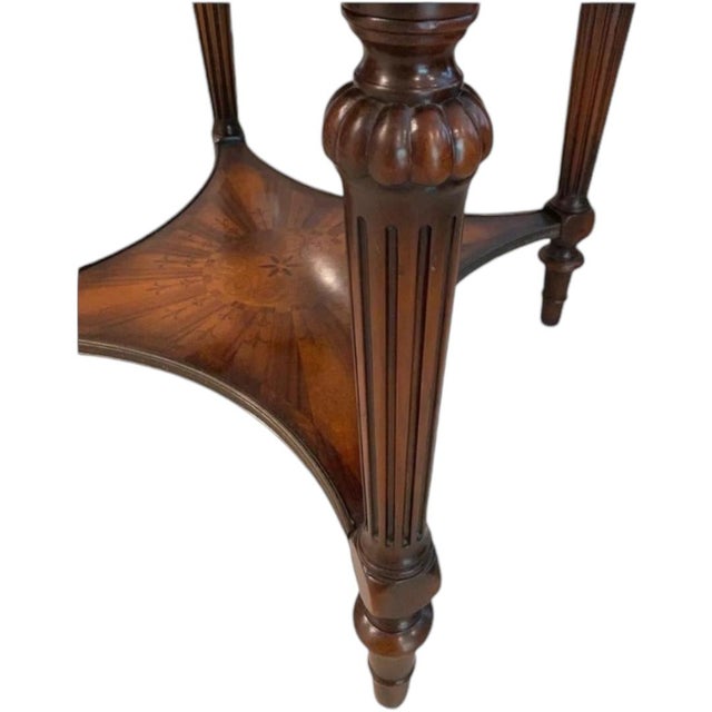 1980s Vintage Empire Style Round Center Table W/2 Drawers For Sale In Naples, FL - Image 6 of 9