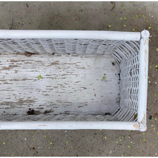 Victorian Vintage Victorian Style Wicker Rectangular Planter For Sale - Image 3 of 5