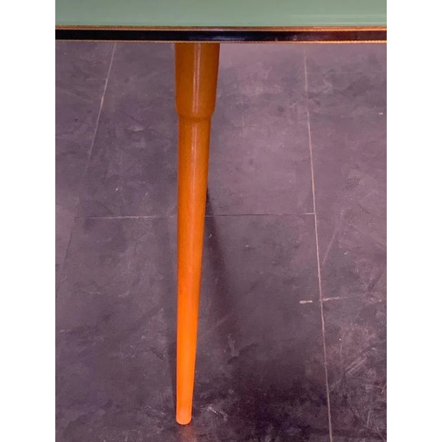 Black Table Black Floor Profiled with Brass Boards, 1950s For Sale - Image 8 of 12