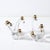 Schneider Glass Pair of Mid-Century Amorphic Crystal & Brass 4 Arm Candelabras Signed Schneider For Sale - Image 4 of 15