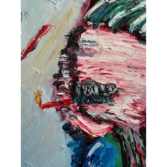 Vintage Abstract Original Oil Painting on Board For Sale - Image 6 of 8