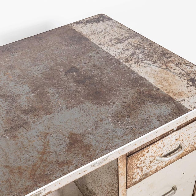 Industrial Steel Double Drawer Desk, 1950s For Sale - Image 11 of 14